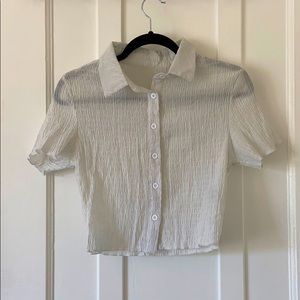 Crinkled collared blouse